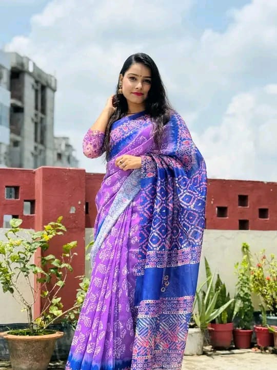 Chanderi Silk Digital Print Sharee – Soft, Elegant & Timeless