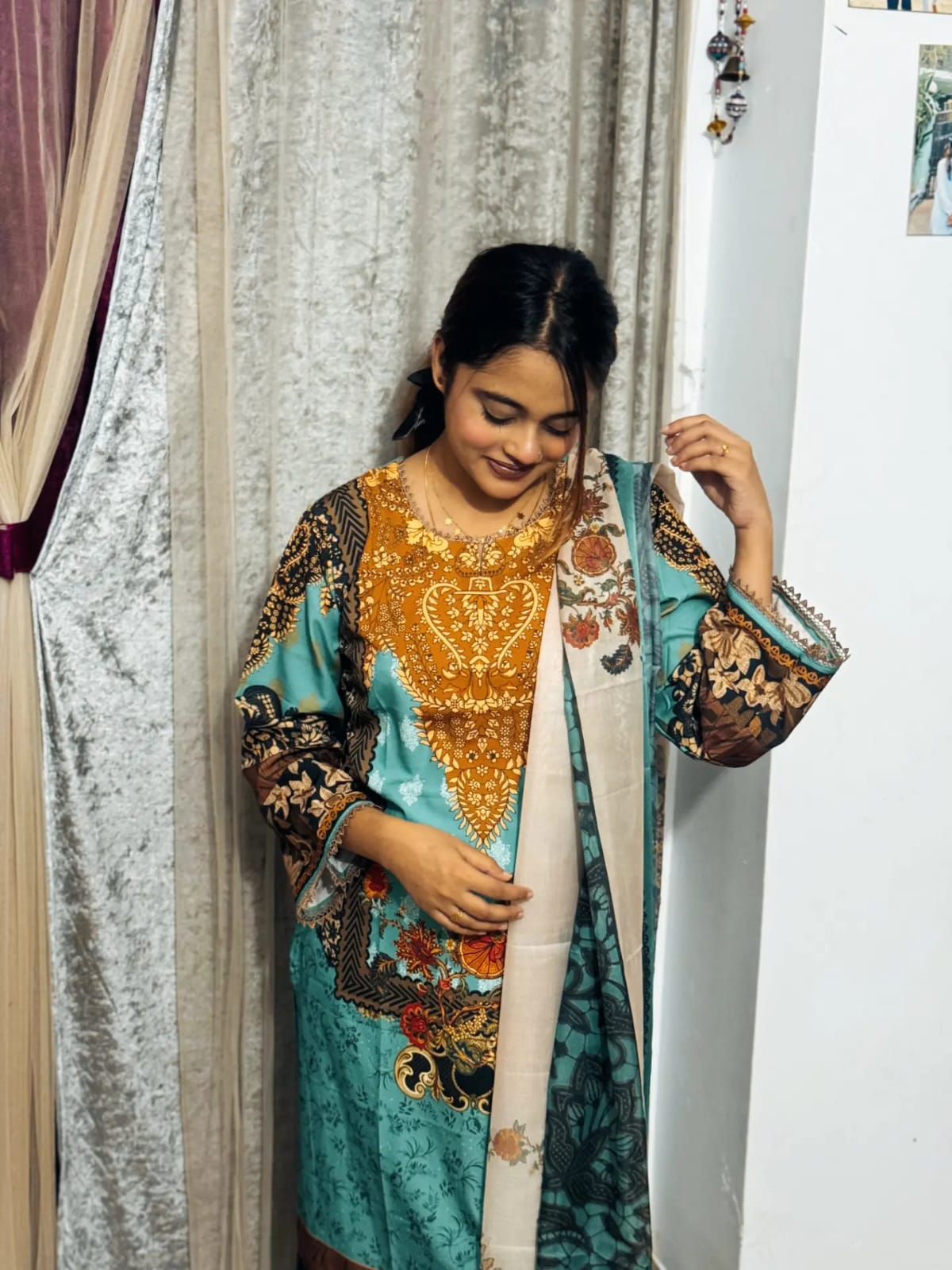 নওগাঁ মহাদেবপুর রেডিমেড থ্রি পিস – মাইক্রো স্ট্রিট কামিজ, জর্জেট ওড়না, বাটার সিল্ক সালোয়ার | L-XXL