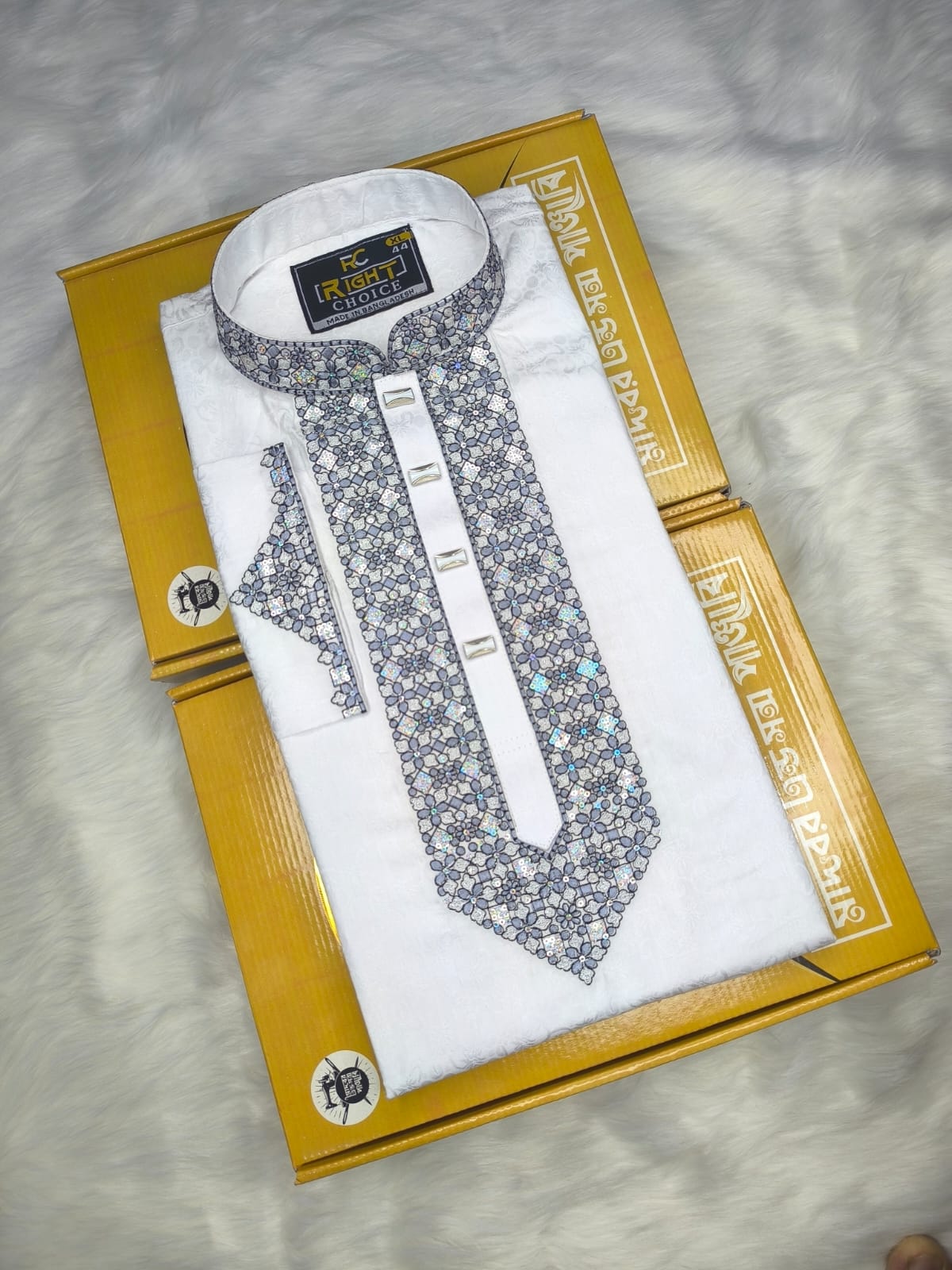 Sequence Embroidery Panjabi | Mohadebpur Naogaon Bangladesh | Durga Puja Collection